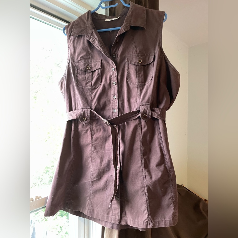 Ricki's Chocolate Brown Button Up Shirt, Size 18
